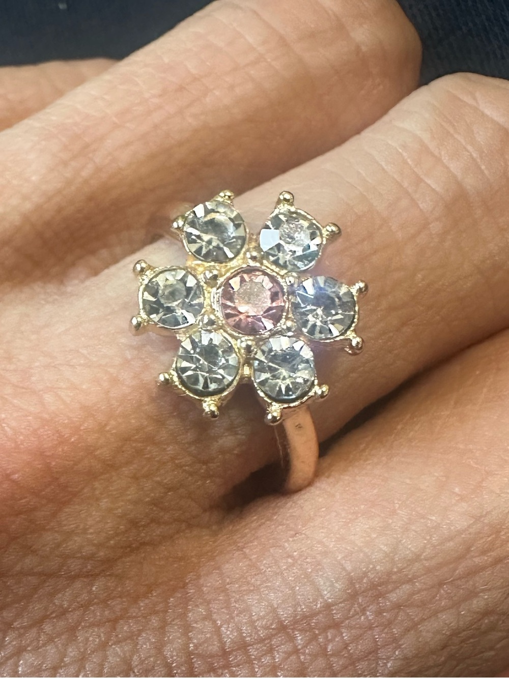 Beautiful Pink rhinestones flower